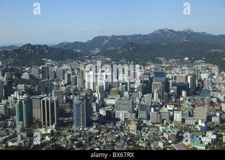 Panoramica della città di Seoul, Corea del Sud, Asia Foto Stock