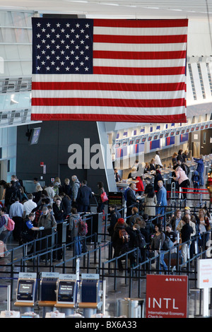 Il terminale A, l'Aeroporto Internazionale Logan di Boston, Massachusetts Foto Stock