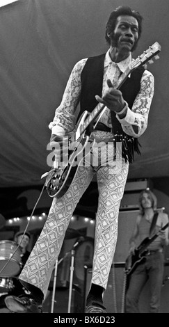 Chuck Berry effettuando al Giubileo, Chapel Hill, NC, maggio 1971. Foto Stock