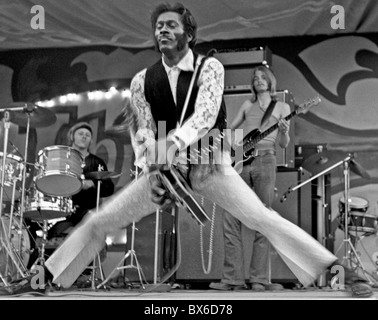 Chuck Berry effettuando al Giubileo, Chapel Hill, NC, maggio 1971. Foto Stock