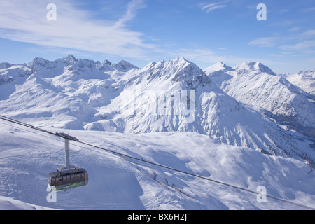 Cavo Rufikopf auto, Stubenbach Lech, vicino a St. Anton am Arlberg, in inverno la neve, Alpi austriache, Austria, Europa Foto Stock