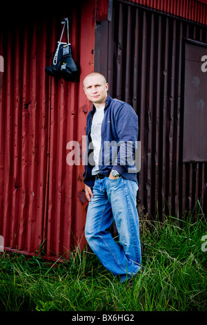 Lukas Konecny, boxer professionale, sportivo, EBU Campione Europeo Foto Stock