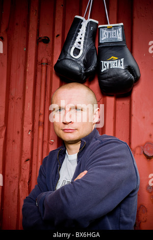 Lukas Konecny, boxer professionale, sportivo, EBU Campione Europeo Foto Stock