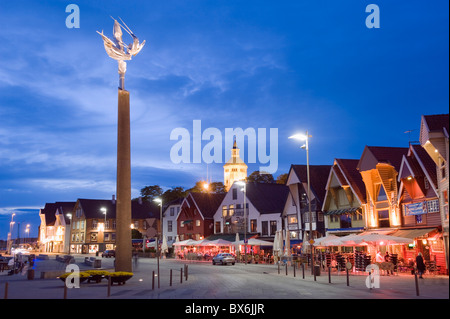 Porto storico magazzini, Stavanger, Norvegia, Scandinavia, Europa Foto Stock