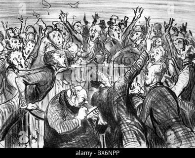 Moneta / finanza, borsa, caricatura, 'A la Bourse', litografia di Honore Daumier (1808 - 1879), , diritti-aggiuntivi-clearences-non disponibile Foto Stock