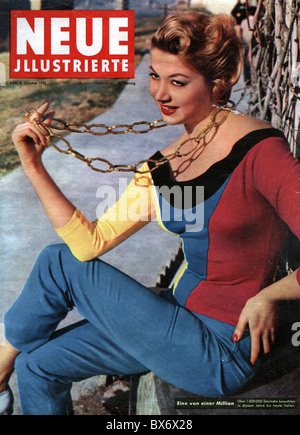 Riviste / riviste, 1955, 'Neue Illustrierte', numero 41, titolo, 'Eine von einer Million' (uno di 1 milione), Colonia, 8.10.1955, diritti aggiuntivi-clearences-non disponibile Foto Stock