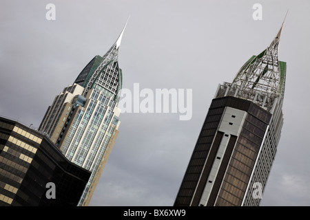 Immagine inclinata di grattacieli in Mobile Foto Stock
