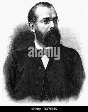 Koch, Robert, 11.12.1843 - 27. 5.1910, medico tedesco, ritratto, incisione in legno, circa 1880, , Foto Stock