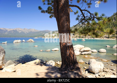 Stati Uniti, California/Nevada, Lake Tahoe, Sand Harbor parco dello stato Foto Stock