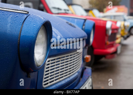 La vecchia Trabant automobili, prodotti nella ex Germania orientale di Berlino, Germania, Europa Foto Stock