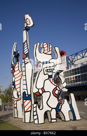 Jean Dubuffet statua chiamata, monumento au Fantome, downtown Houston, Texas, Stati Uniti d'America, America del Nord Foto Stock