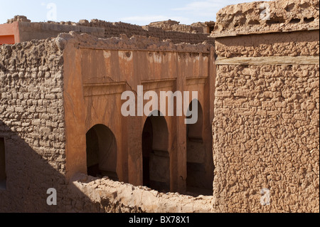 Fango tradizionali edifici in mattoni, Figuig, provincia di Figuig, della Regione Orientale, Marocco, Africa Settentrionale, Africa Foto Stock