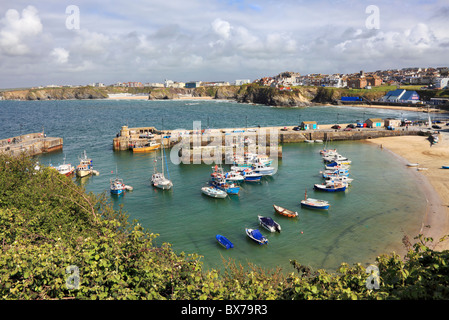 Newquay Harbour in Cornovaglia costa a nord di Foto Stock