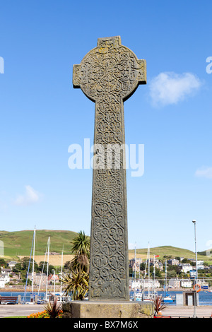 Campbeltown Cross, una croce scolpita fine del XIV secolo di scisto clorito sulla penisola di Kintyre, Argyll a& Bute, Scozia UK Foto Stock