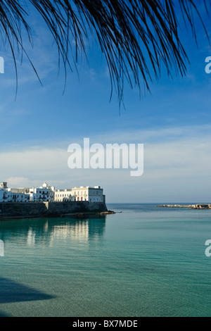 L'acqua chiara a la spiaggia di purità, Gallipoli, Puglia, Italia Foto Stock