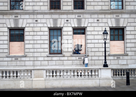 Protesta studentesca Uk Riot Whitehall il Parlamento Foto Stock