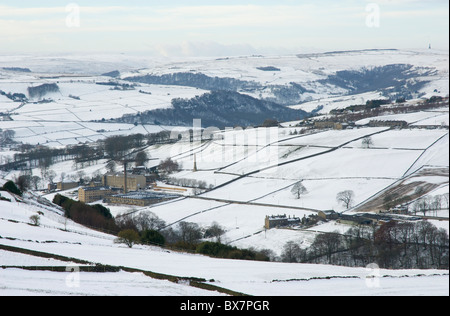 Avena Royd Mill, nella valle Luddenden, Calderdale, West Yorkshire, Inghilterra, Regno Unito Foto Stock