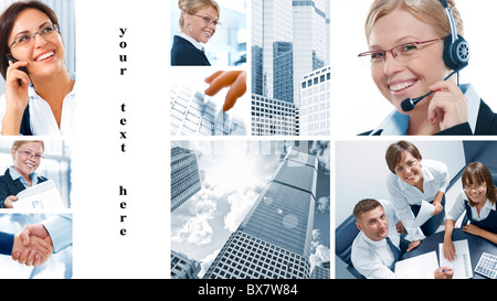 Tema di Business photo collage composto da diverse immagini Foto Stock