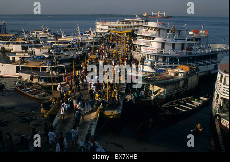 Vista del porto di Manaus.MANAUS Stato di Amazonas.Brasile (Amazon). Foto Stock