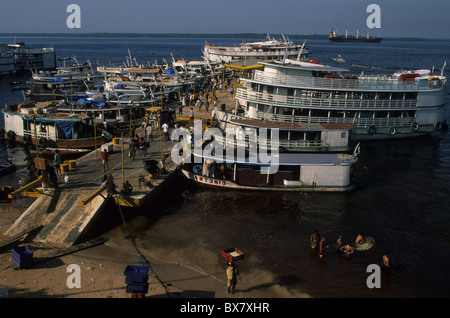 Vista del porto di Manaus. MANAUS Stato di Amazonas.Brasile (Amazon). Foto Stock