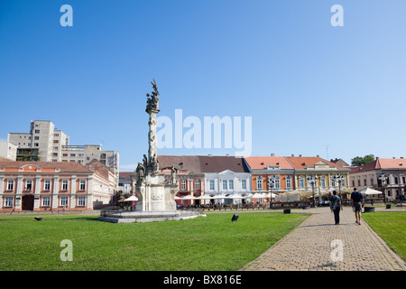 Piazza Unirii nel centro cittadino di Timisoara in Romania. Foto Stock
