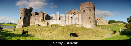 Una panoramica di immagini di Carew Castle in Pembrokeshire,Galles,UK. Foto Stock