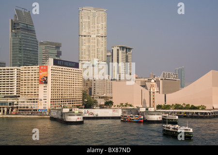 Cina Hong Kong Kowloon con centro culturale & Star Ferry Terminal Foto Stock