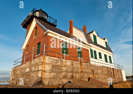 Rockland luce frangiflutti, Rockland, Maine, Stati Uniti d'America Foto Stock