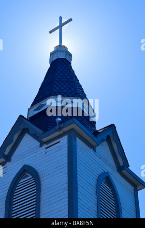 Hecla Villaggio Chiesa o Frelsis Chiesa luterana (Grund). Isola Hecla Parco Provinciale, Manitoba, Canada. Foto Stock