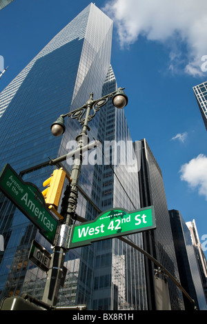 Uno Bryant Park, Bank of America Building, 42nd Street e Sixth Avenue, New York Foto Stock
