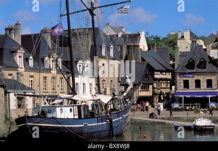 Francia, Bretagna Morbihan, Auray, Saint Goustan Harbour Foto Stock