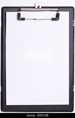 Appunti nero su uno sfondo bianco. Foto Stock