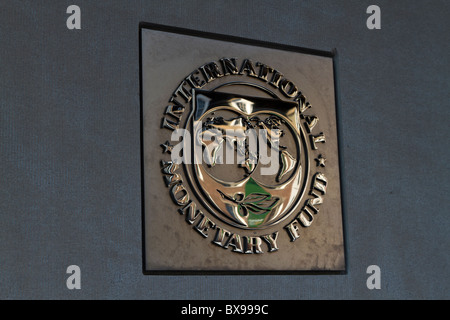 Fondo monetario internazionale emblema, Washington DC Foto Stock