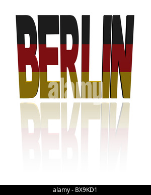 Testo di Berlino con la Germania bandiera illustrazione Foto Stock