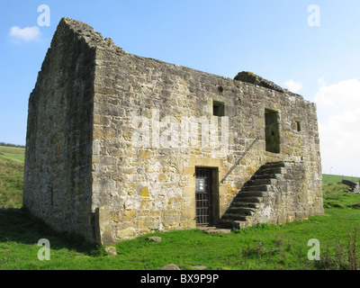 Black middens bastle house, tarset valley, Northumberland, Inghilterra, Regno Unito. Foto Stock