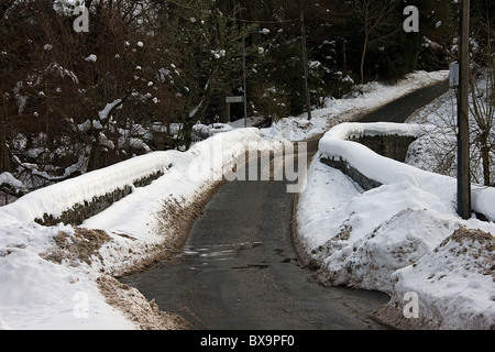 Longformacus ponte in inverno.Scottish Borders Foto Stock