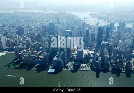 Antenna sud di Manhattan, nota in Medio Ground zero ancora in costruzione, sito del World Trade Center di New York City, Foto Stock