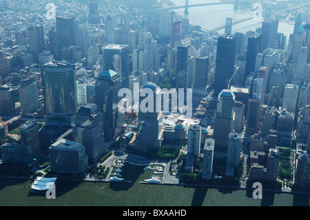 Antenna sud di Manhattan, nota in Medio Ground zero ancora in costruzione, sito del World Trade Center di New York City, Foto Stock