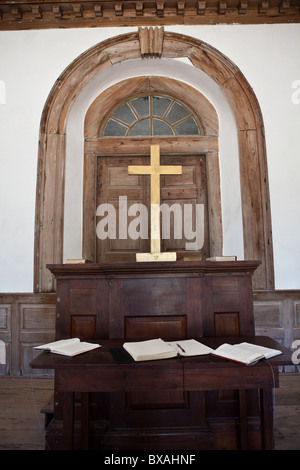 All'interno di San Giacomo Santee Chiesa Episcopale costruito dagli ugonotti Francesi nel 1768 McClellanville, SC. Foto Stock