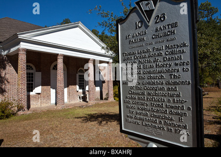 San Giacomo Santee Chiesa Episcopale costruito dagli ugonotti Francesi nel 1768 McClellanville, SC. Foto Stock