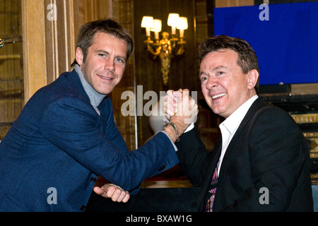 Emanuele Filiberto, Valeria Marini ed Enzo Ghinazzi Pupo alias Foto Stock