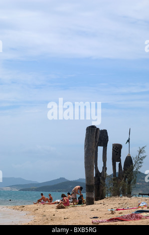 Spiaggia a Ilot Canard (duck island), appena fuori da Noumea Anse Vata, Nuova Caledonia Foto Stock