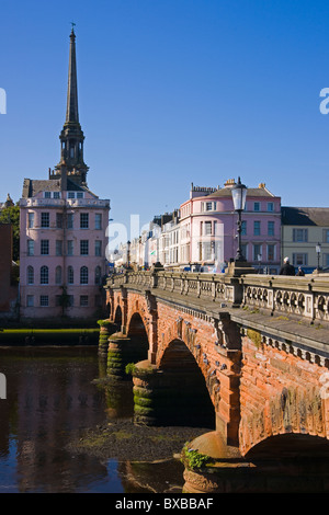 Ayr, il centro della città, il ponte sul fiume, Ayr Ayrshire, Strathclyde, Scozia, Agosto 2010 Foto Stock