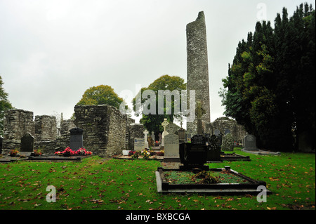 Monasterboice, nella contea di Louth, Leinster, Repubblica di Irlanda Foto Stock