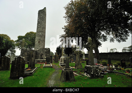 Monasterboice, nella contea di Louth, Leinster, Repubblica di Irlanda Foto Stock