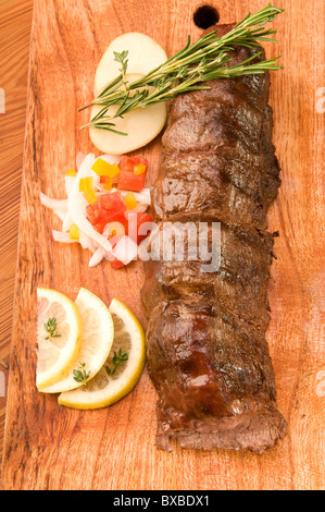 "Lomo' servita con verdure Foto Stock