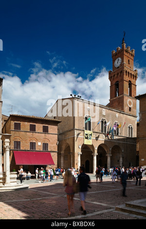 Piazza Pio 11 Pienza Toscana Italia Foto Stock