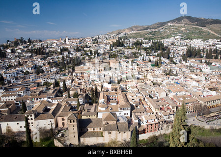 Vista sulla città di Granada, Spagna Foto Stock