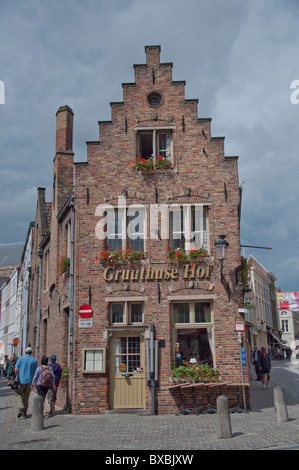 Gruuthuse Hof, uno dei migliori ristoranti di Bruges, Belgio. Essa è stata andando dal 1955. Foto Stock