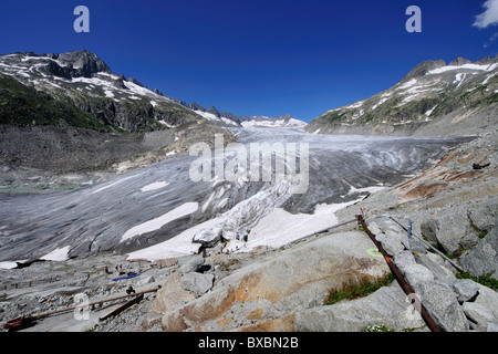 Ghiacciaio del Rodano nel Canton Vallese, Svizzera, Europa Foto Stock